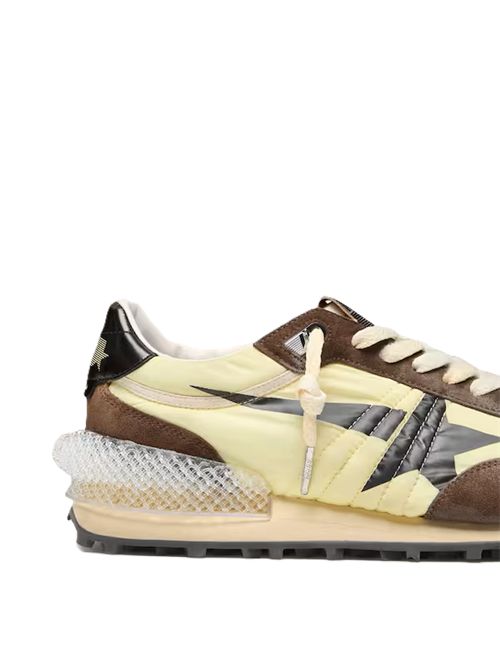 running marathon nylon upper suede toe and spur leather heel Golden Goose | GMF00684.F008623.20396LIME YELL/BROWN/BLACK